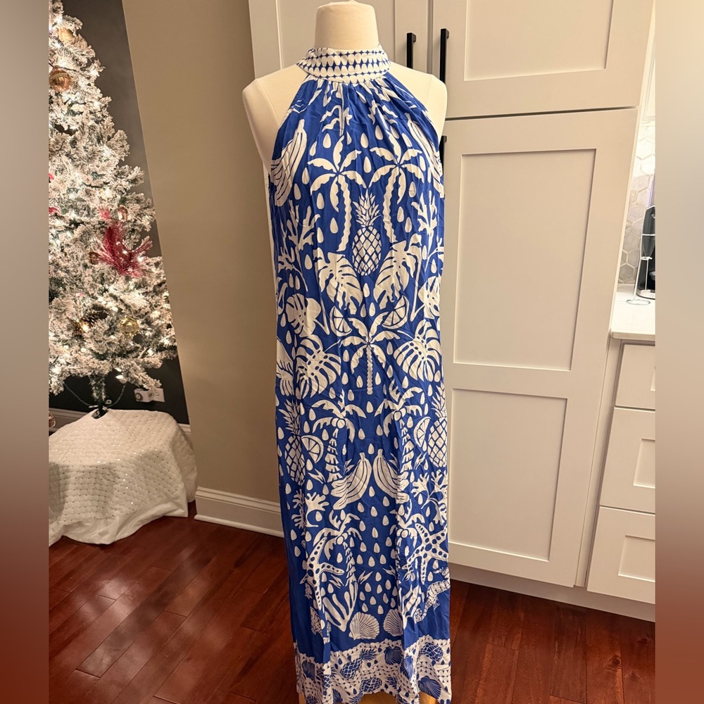 Vince Camuto Womens Tropical Print Maxi